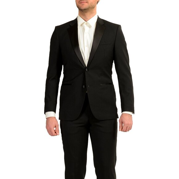 Hugo Boss Men's "The Stars75/Glamour3" 100% Wool Tuxedo Black Suit US 36R IT 46R - Picture 1 of 11
